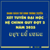 Danh sách thí sinh trúng tuyển đại học năm 2025 - đợt xét tuyển bổ sung